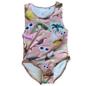 Stella McCartney Novelty Print Tropical & Seal Life One Piece Swimsuit